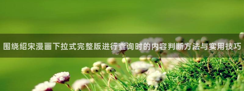 歪歪漫画最新漫画:围绕绍宋漫画下拉式完整版进行查询时的内容判断方法与实用技巧